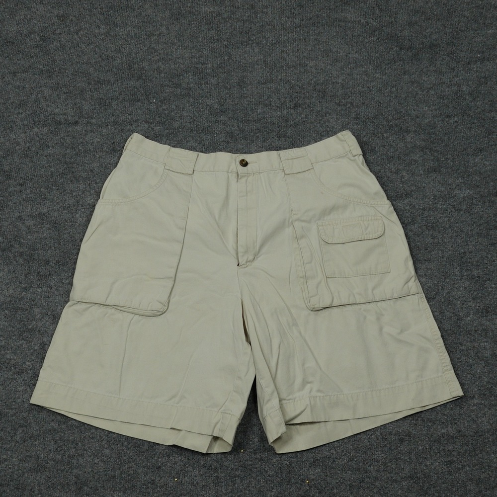 Eddie Bauer Shorts Mens 36 Beige Cargo Utility Cotton Canvas Outdoor Hiking